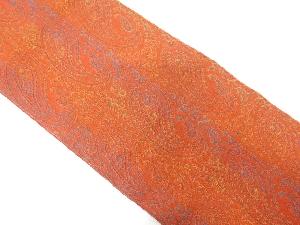 アンティーク　ペイズリーに花更紗模様織り出し開き名古屋帯（額縁仕立て）（着用可）